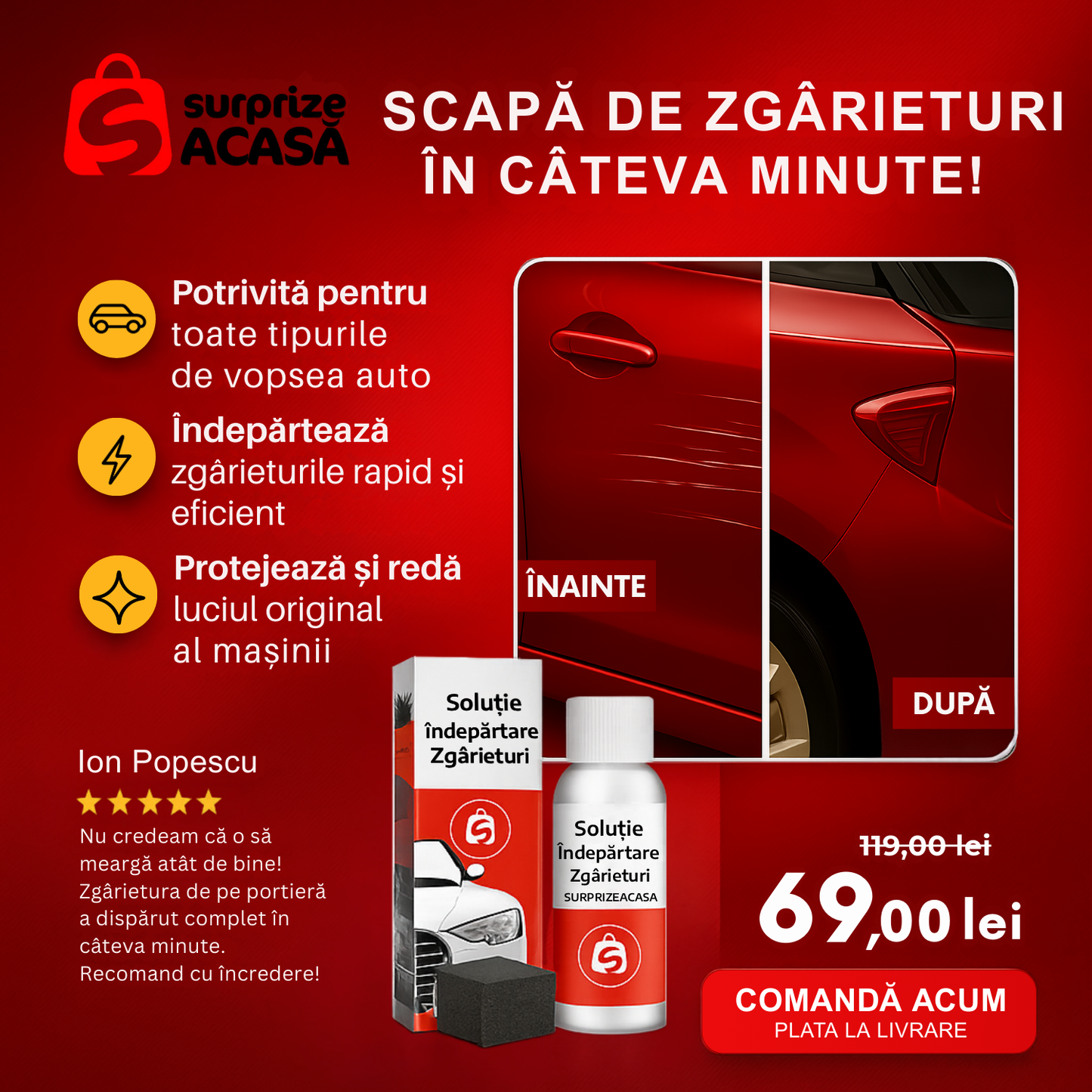 Soluție Îndepǎrtare Zgârieturi